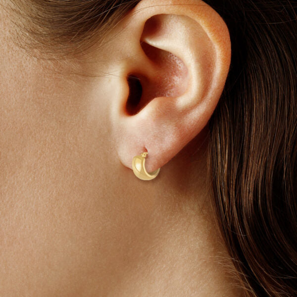 Yellow Gold Huggie Hoop Earrings