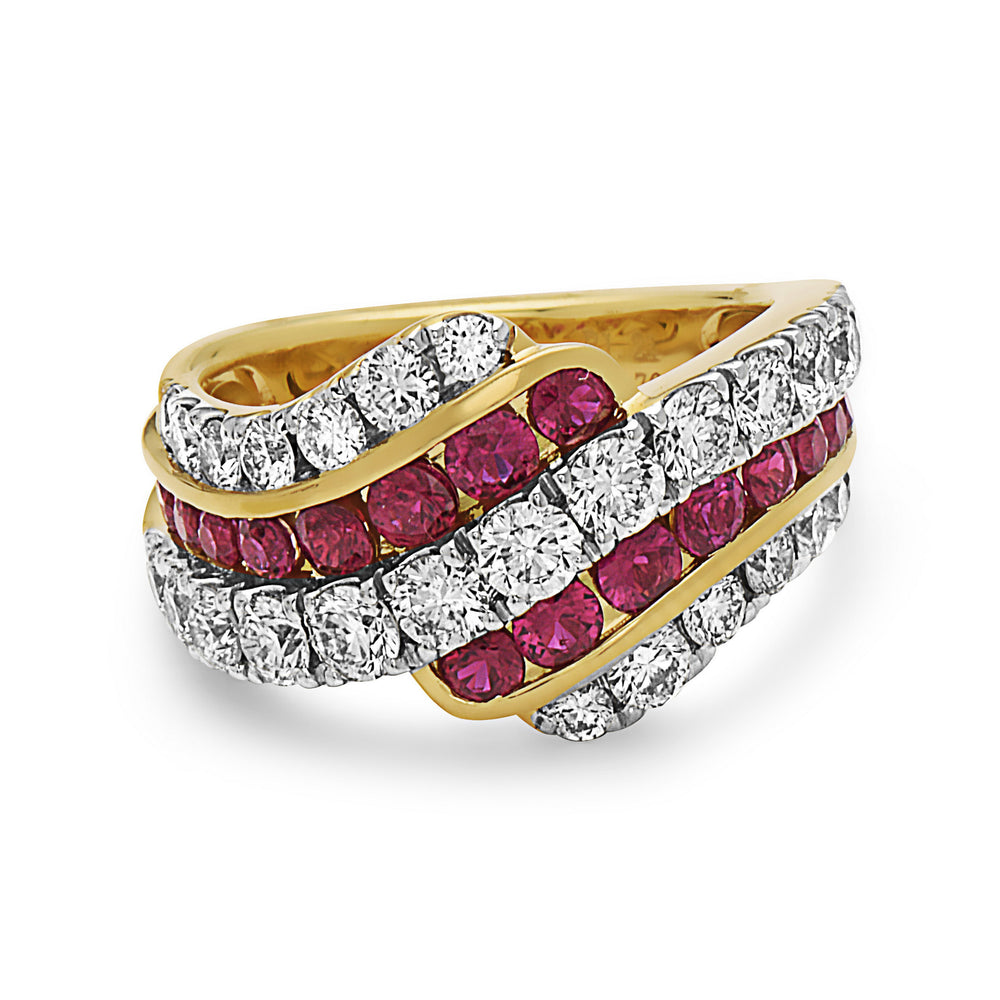 Charles Krypell Ruby and Diamond Ring