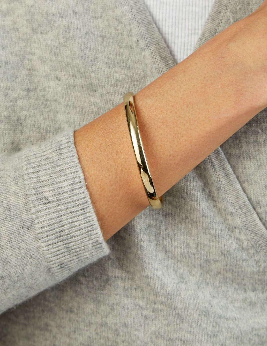 Yellow Gold Domed Cuff Bracelet