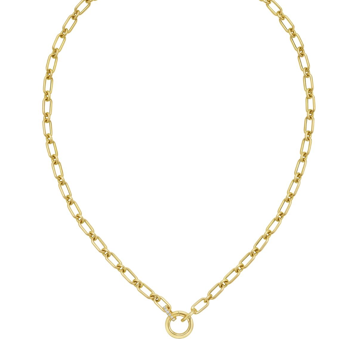 Yellow Gold Open Link Necklace