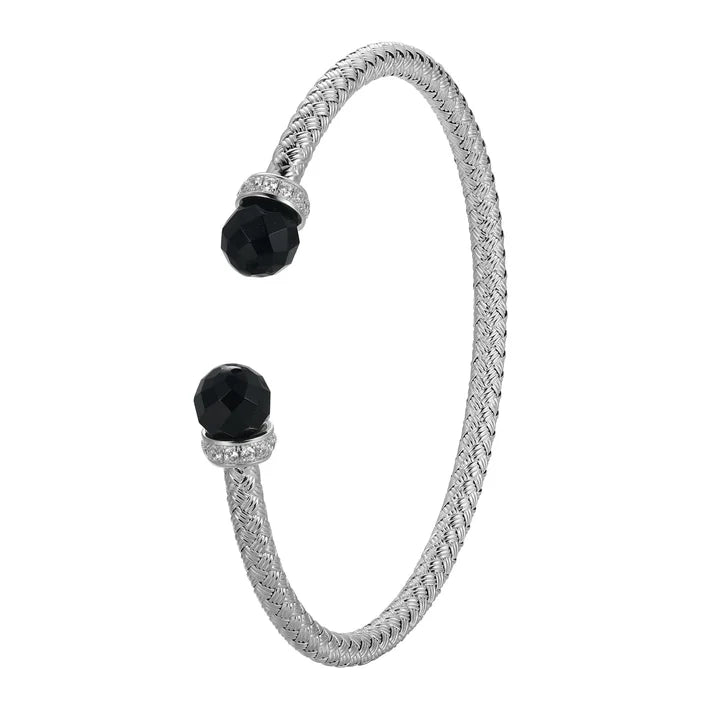 Charles Garnier Black Agate Cuff Bangle