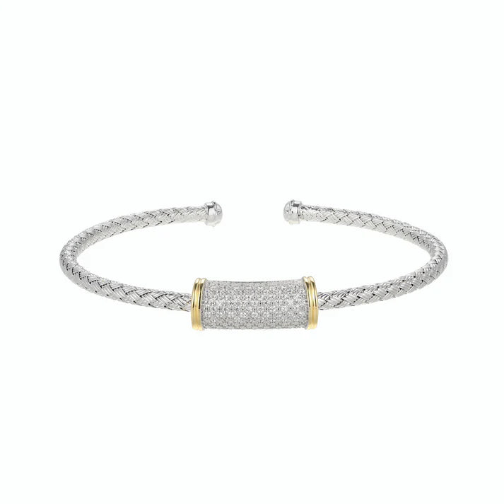 Charles Garnier CZ Mesh Cuff Bracelet