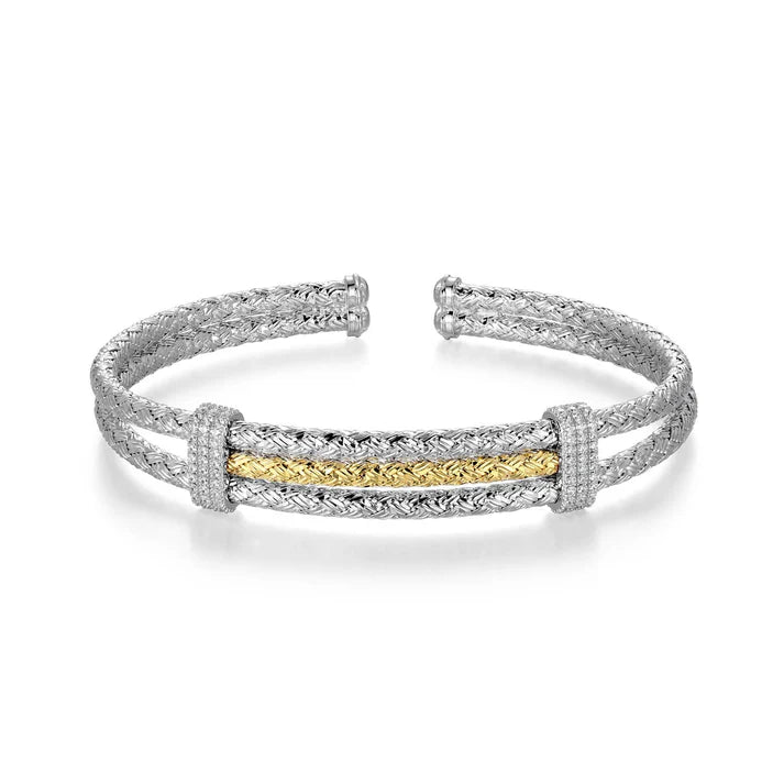 Charles Garnier CZ Mesh Cuff Bracelet
