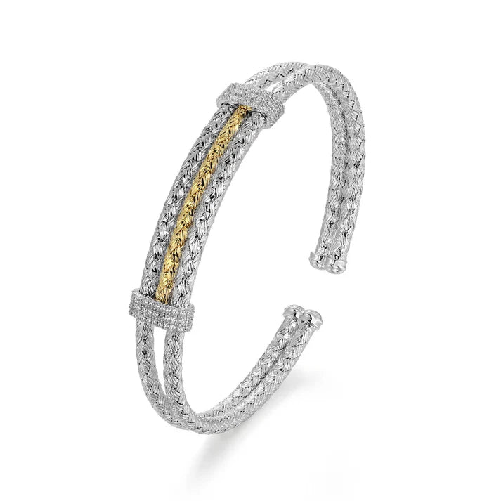 Charles Garnier CZ Mesh Cuff Bracelet