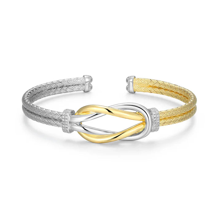 Charles Garnier Two Tone Love Knot Cuff Bracelet