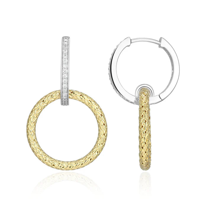 Charles Garnier CZ Hoop With Circle Drop Earrings