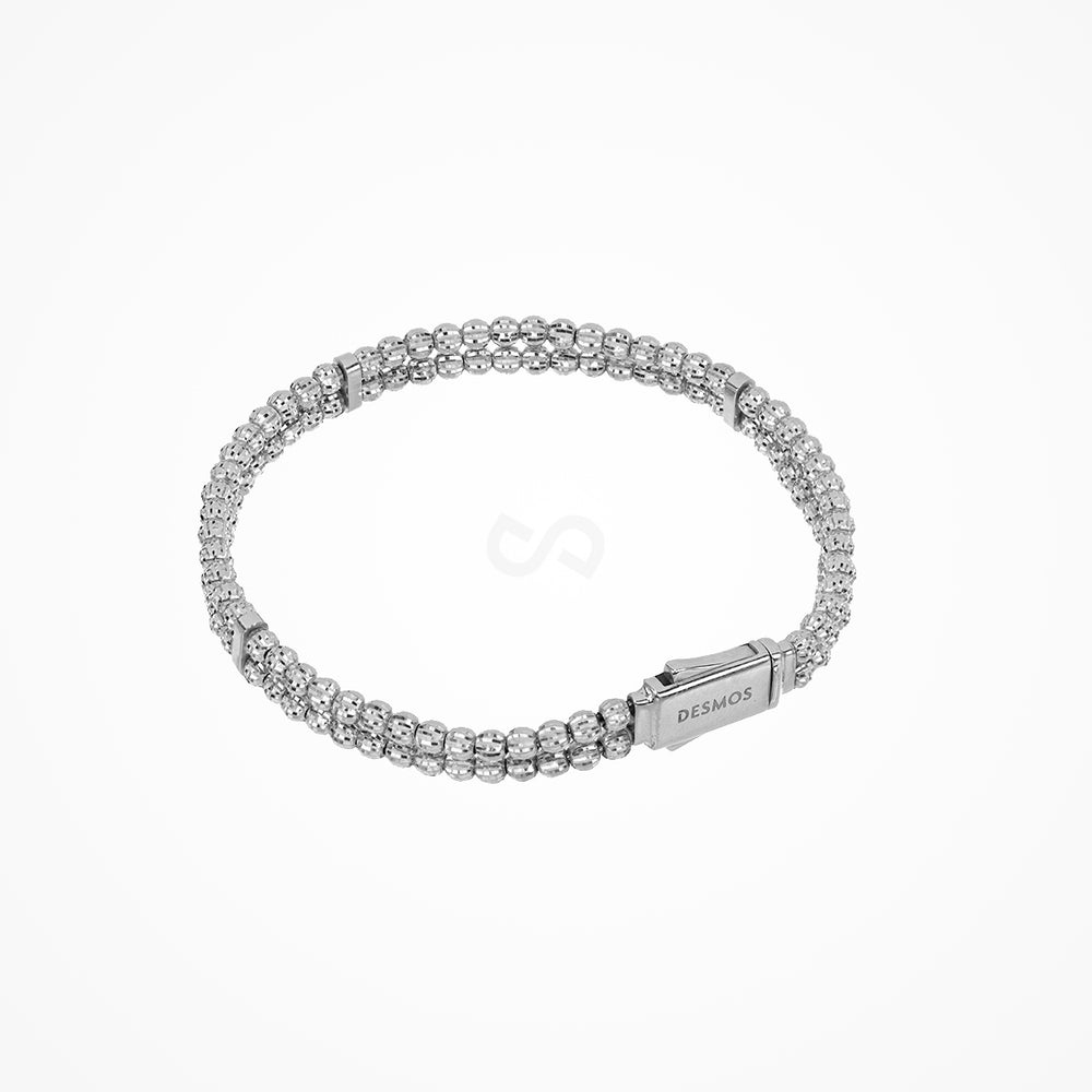 Crystal 2-Row Silver Bracelet