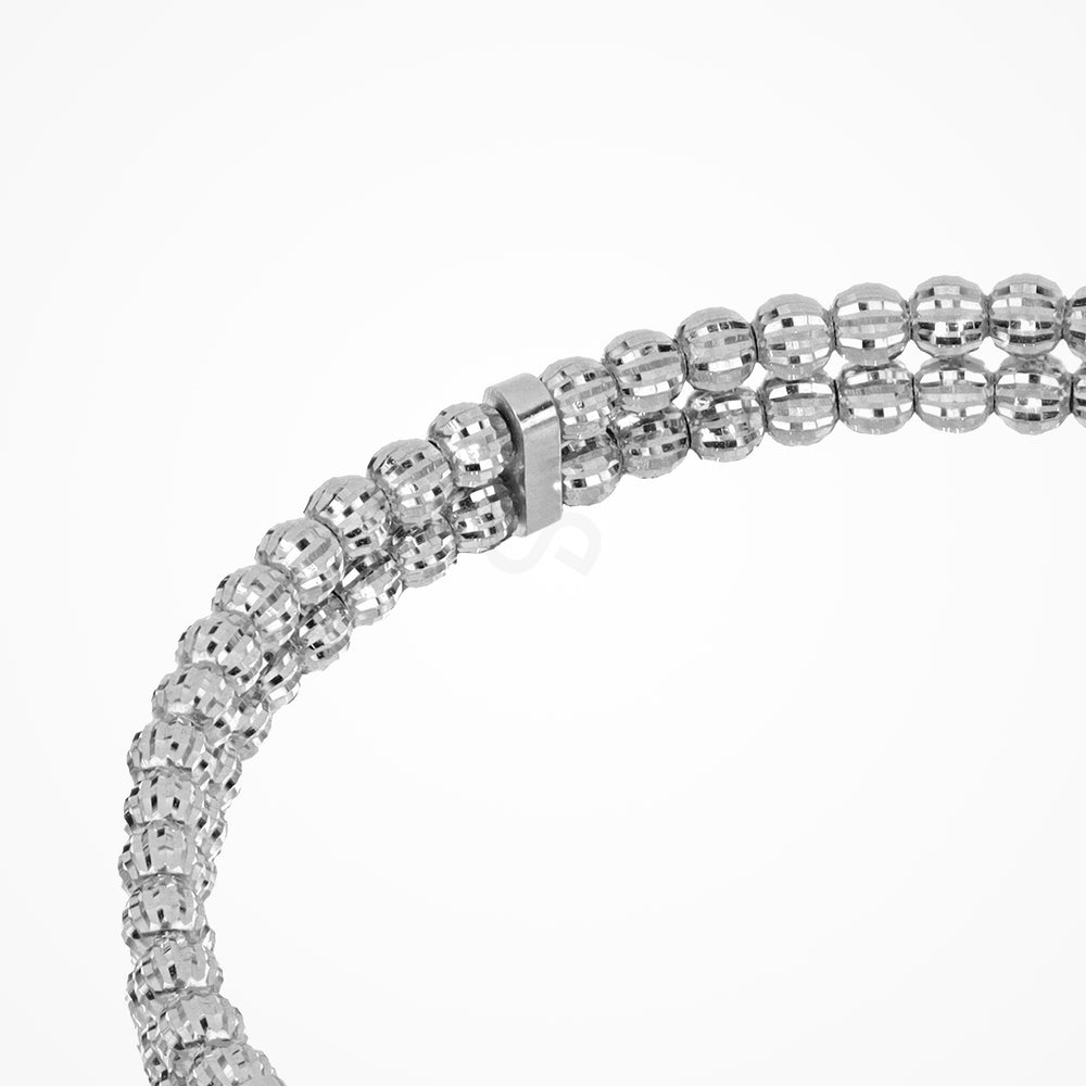 Crystal 2-Row Silver Bracelet