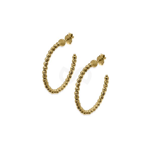 Slash Hoop Silver & Gold Plated Earrings - 25MM