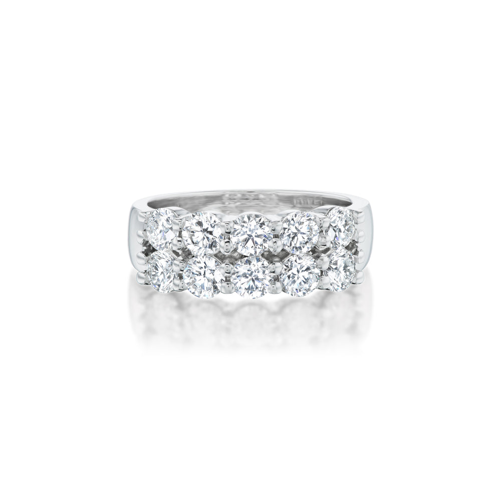 Barmakian Two Row Wide Diamond Band