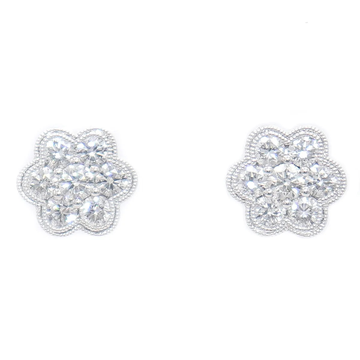 Diamond Clover Stud Earrings