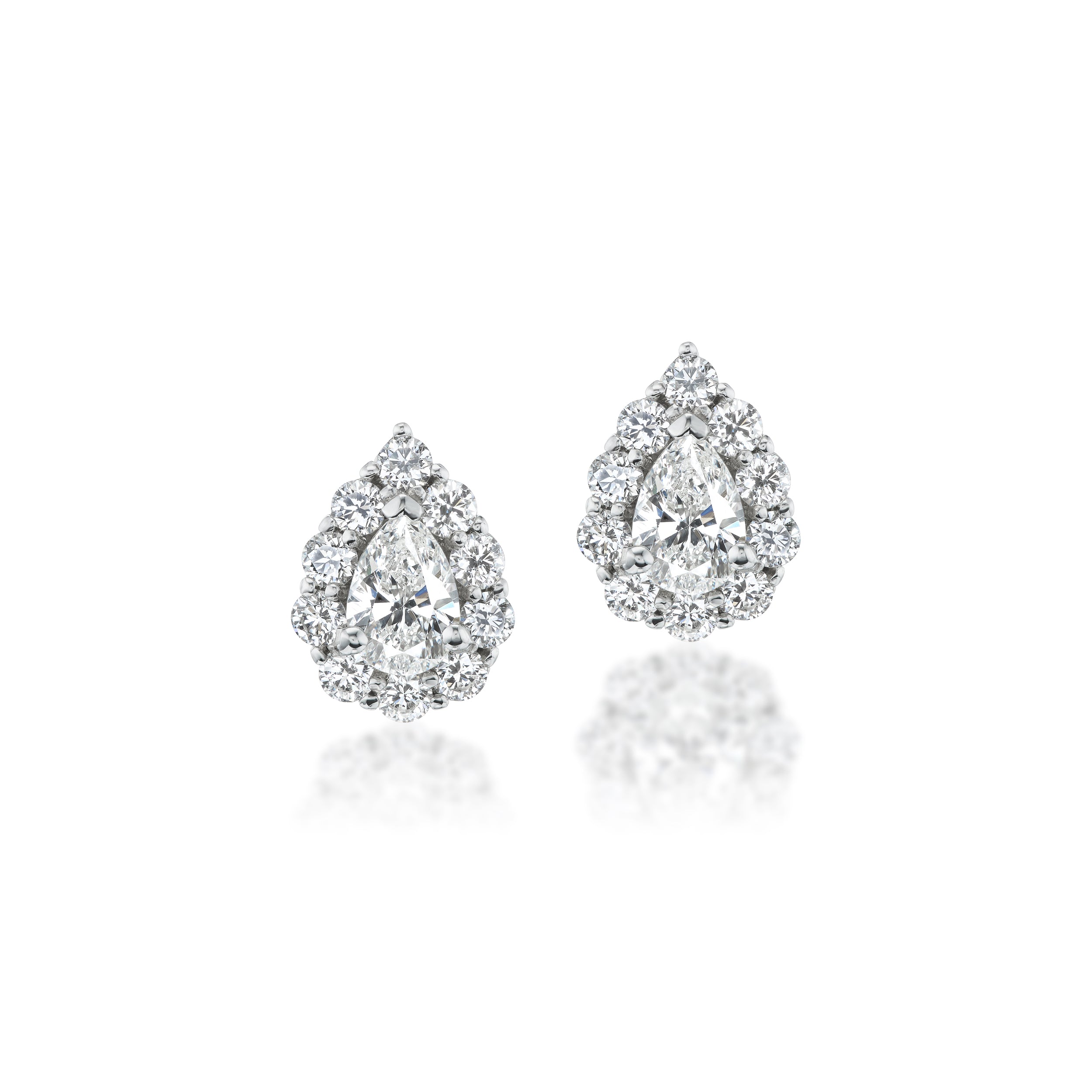 Pear Shape Diamond Halo Earrings