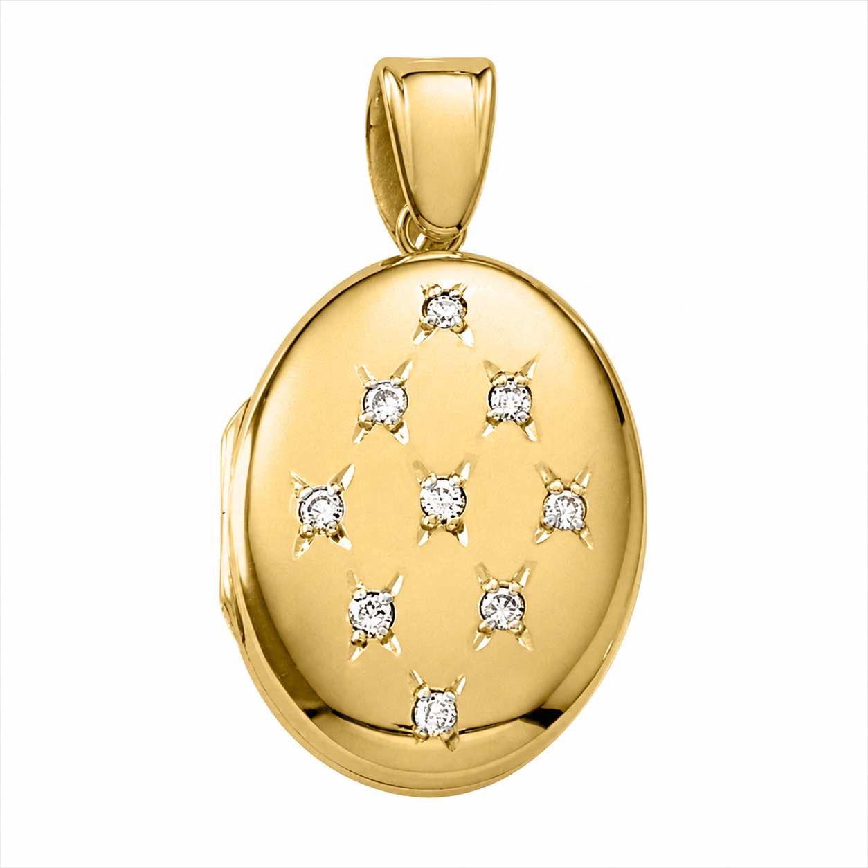 Oval Locket with Diamond Accents