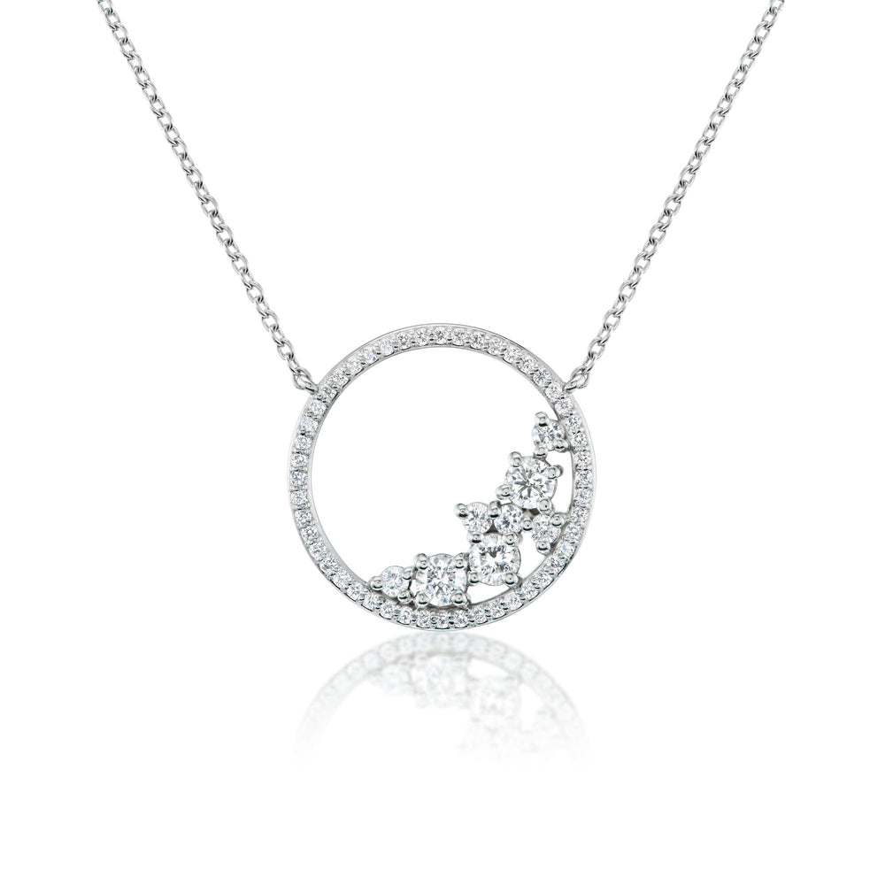 Diamond Cluster Circle Necklace