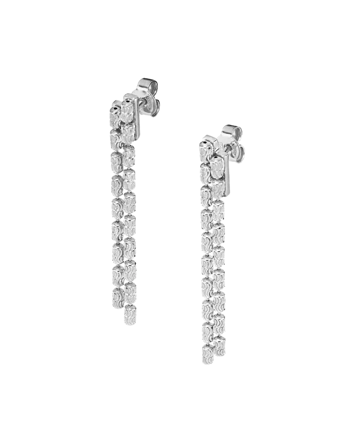 Design Typhoon 2-Row Silver Earrings