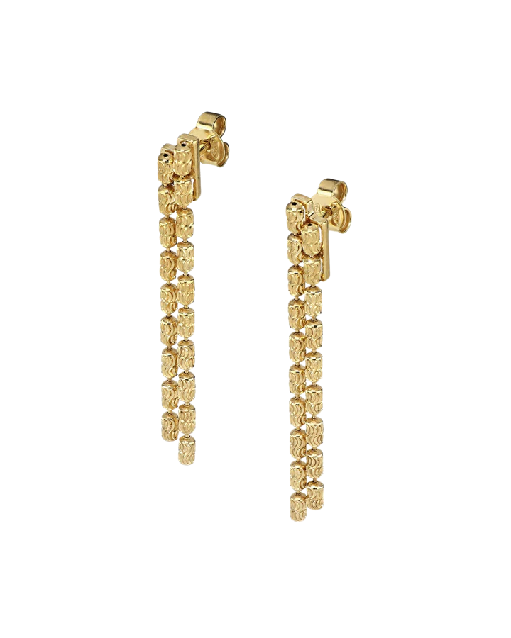 Design Typhoon 2-Row Silver & Gold Plated Earrings