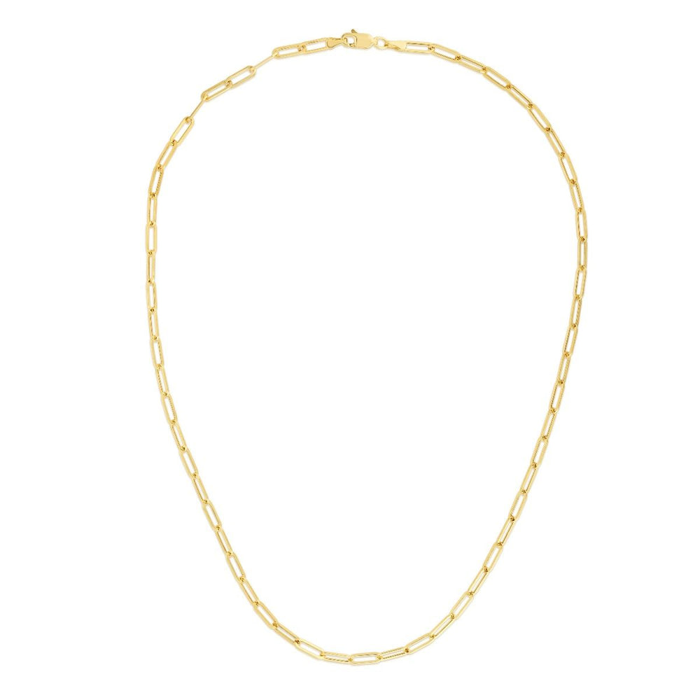 Yellow Gold Paperclip Necklace