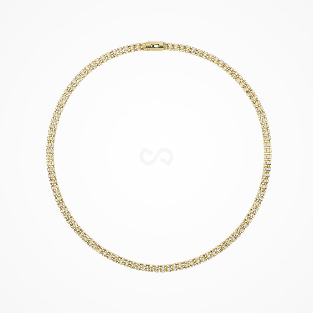 Infinity Round Silver & Gold Plated Necklace