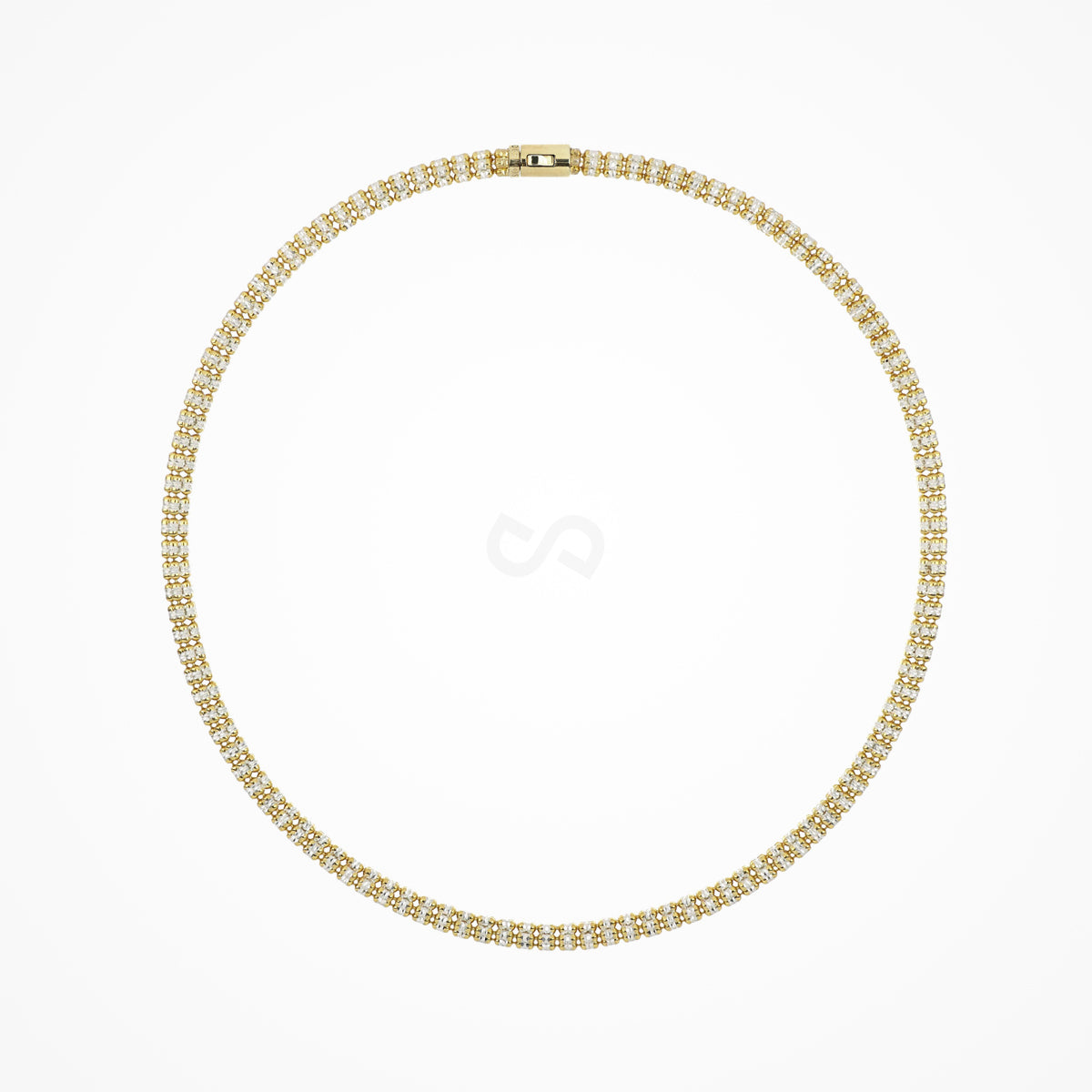 Infinity Round Silver & Gold Plated Necklace
