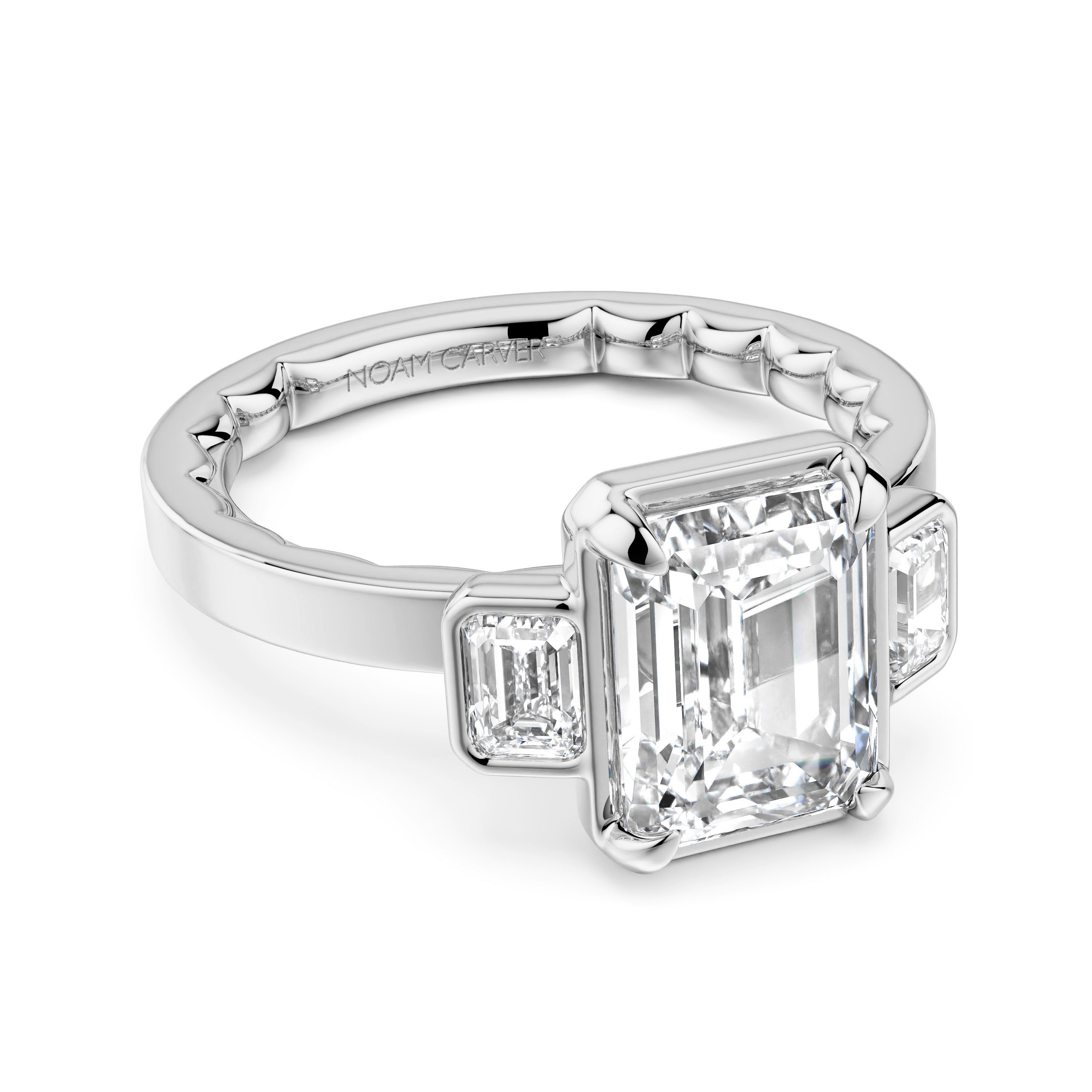 Noam Carver Three Stone Diamond Engagement Ring