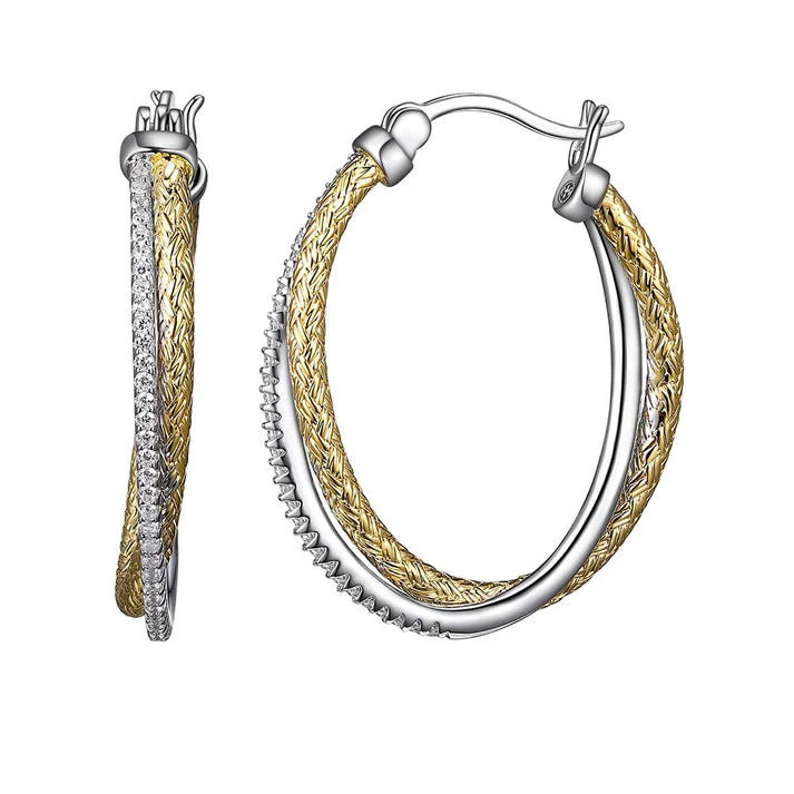 Charles Garnier CZ Double Oval Hoop Earrings