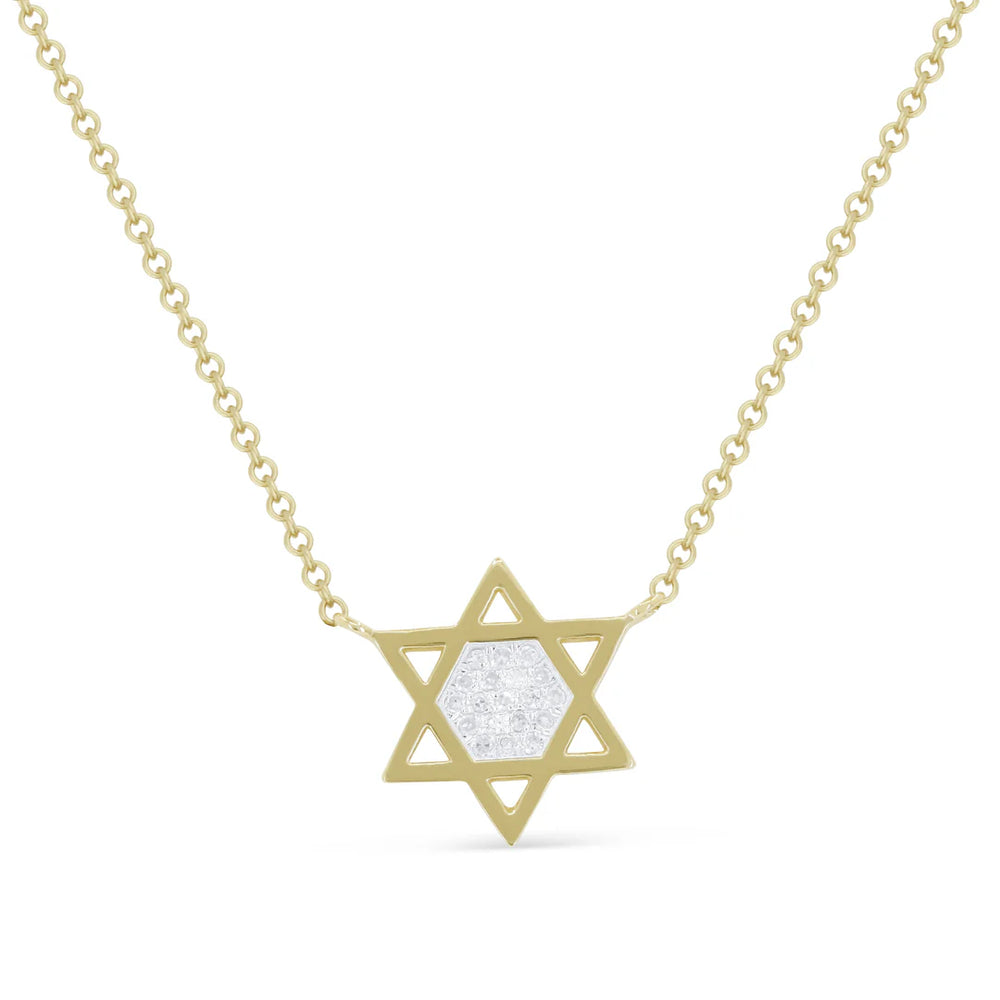 Diamond Star of David Necklace