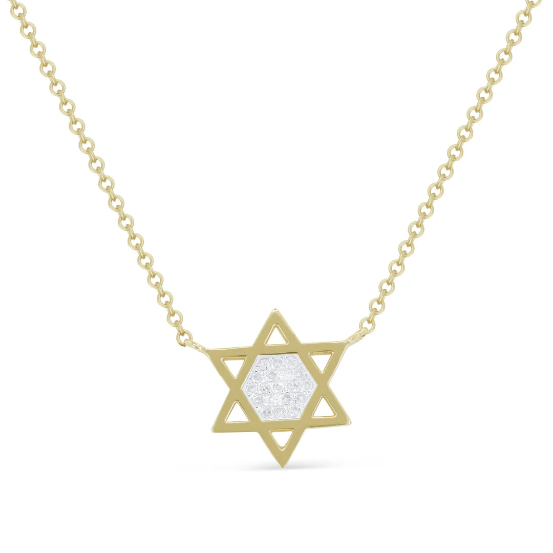 Diamond Star of David Necklace