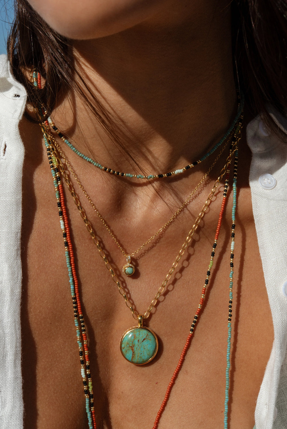 Anna Beck Mutsa Beaded Necklace - 42”