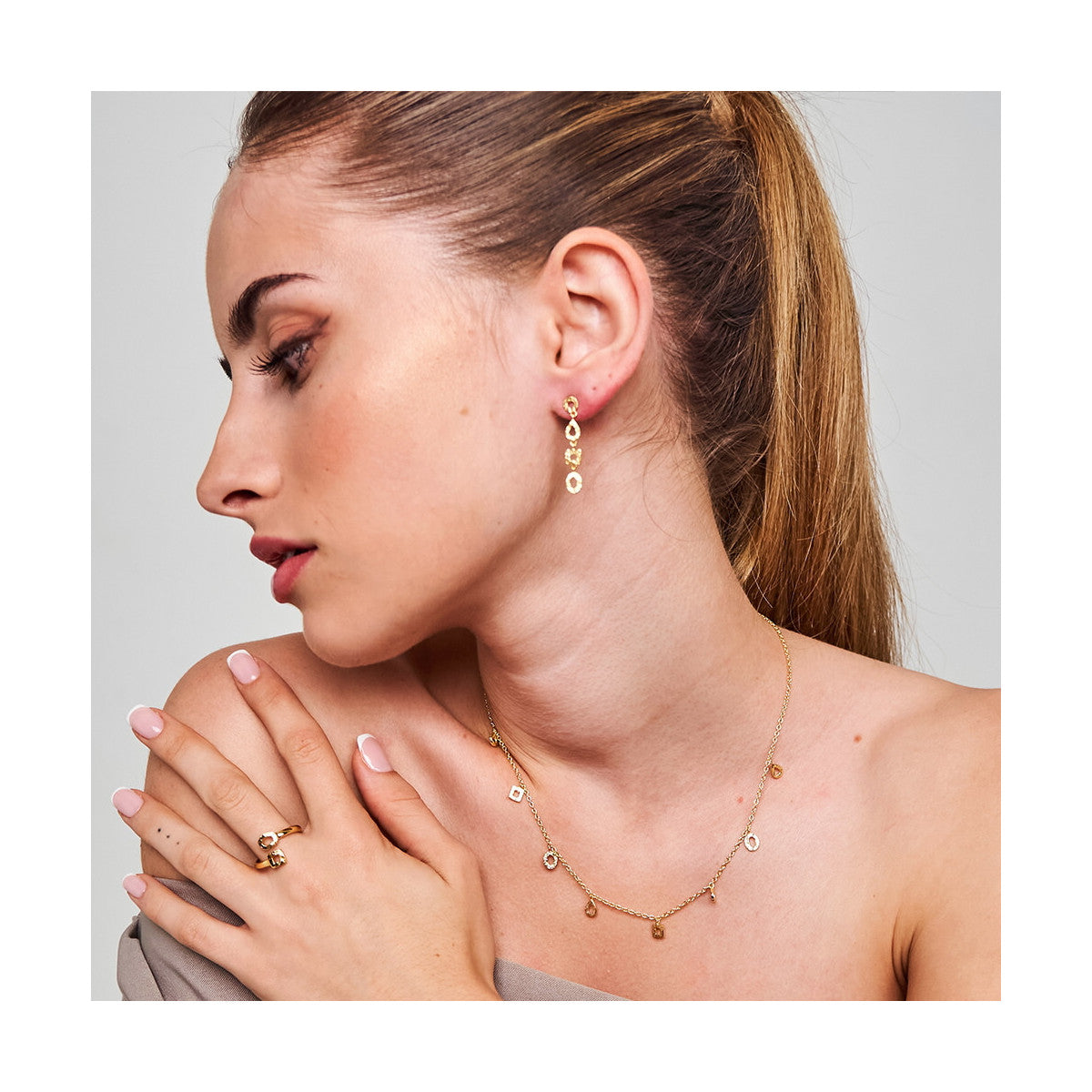 Jorge Revilla Drop Long Geometric Shape Earrings