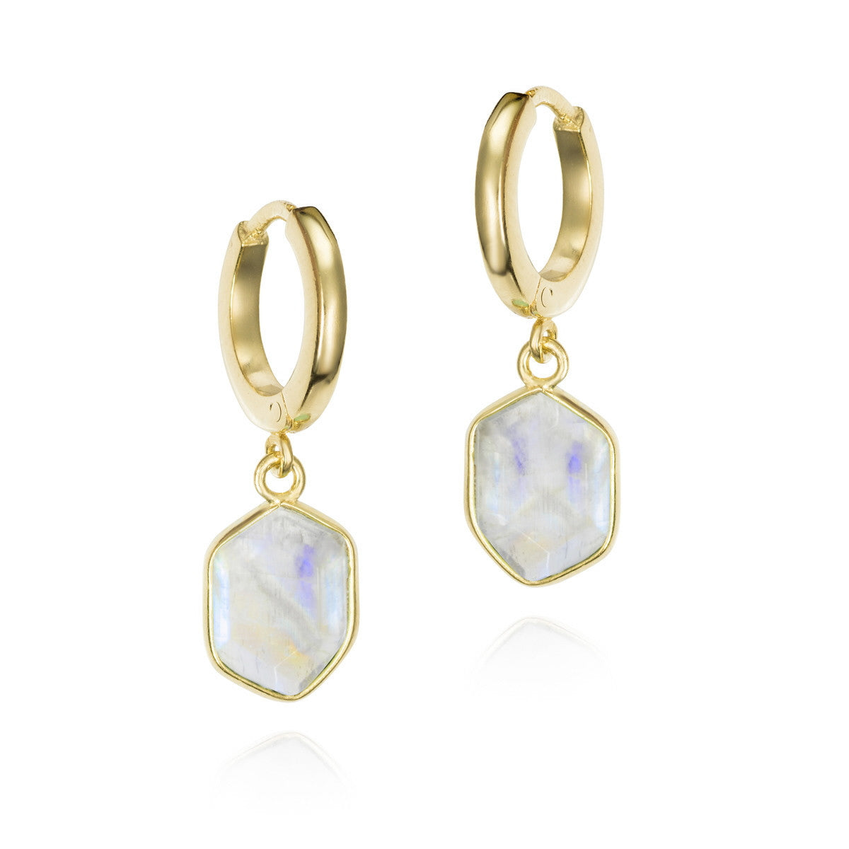 Jorge Revilla Geo Hexagonal Rainbow Moonstone Earrings