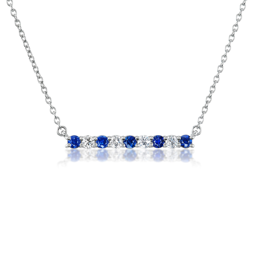 Sapphire and Diamond Bar Necklace