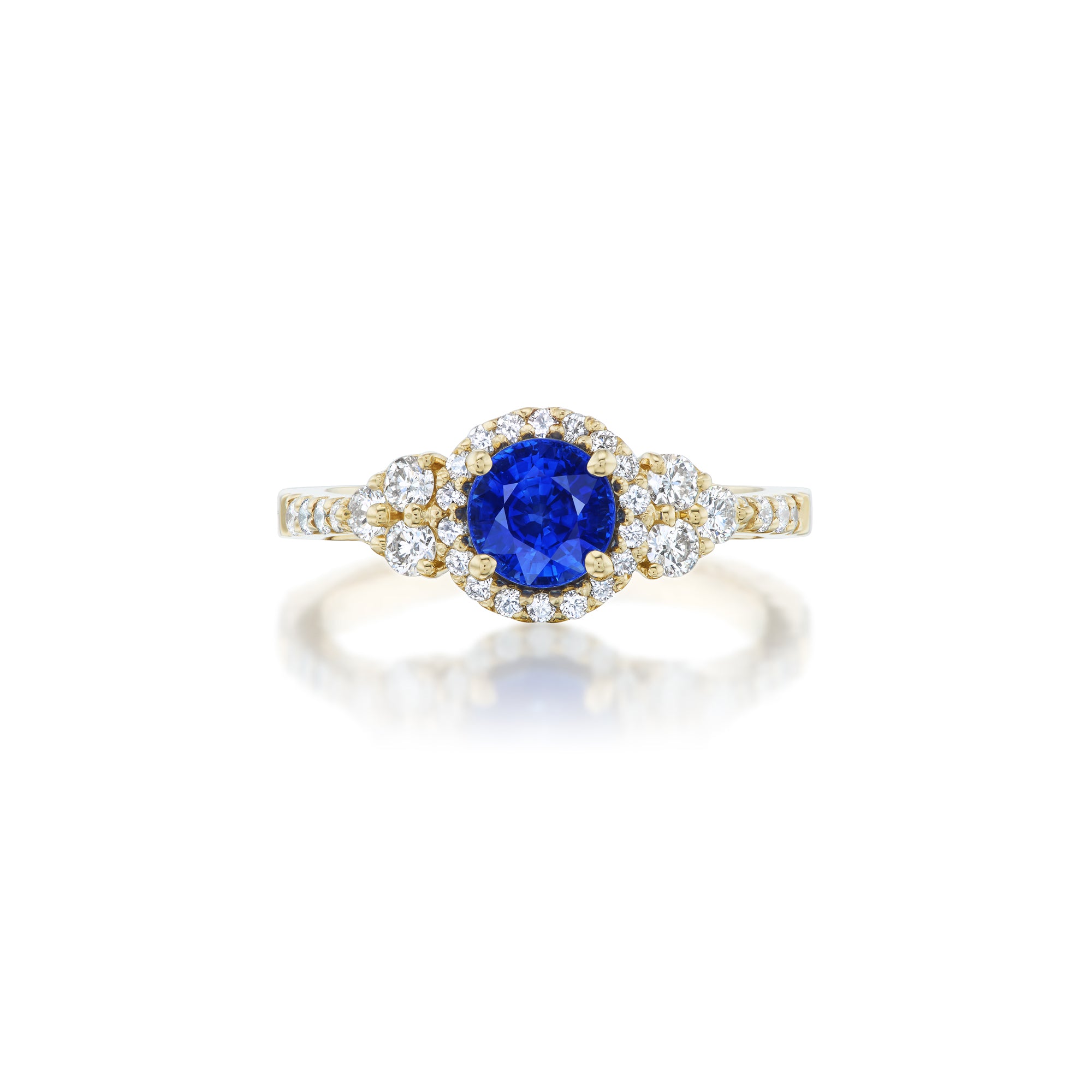 Barmakian Barmakian Sapphire and Diamond Halo Ring