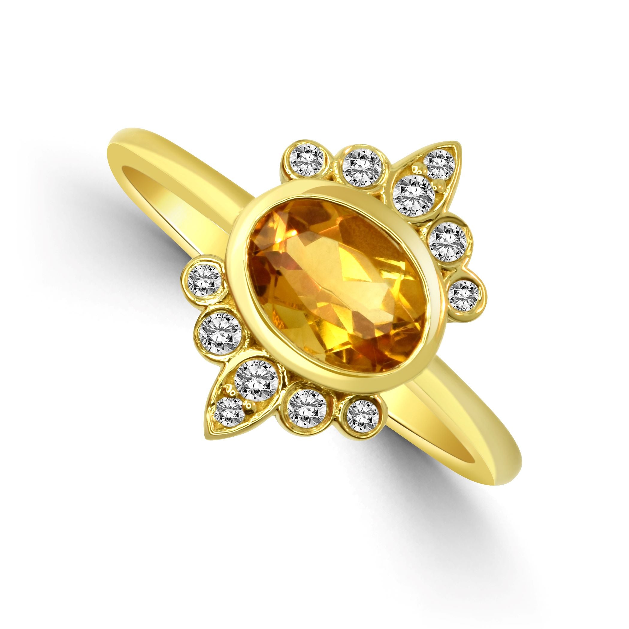 Barmakian Citrine and Diamond Ring