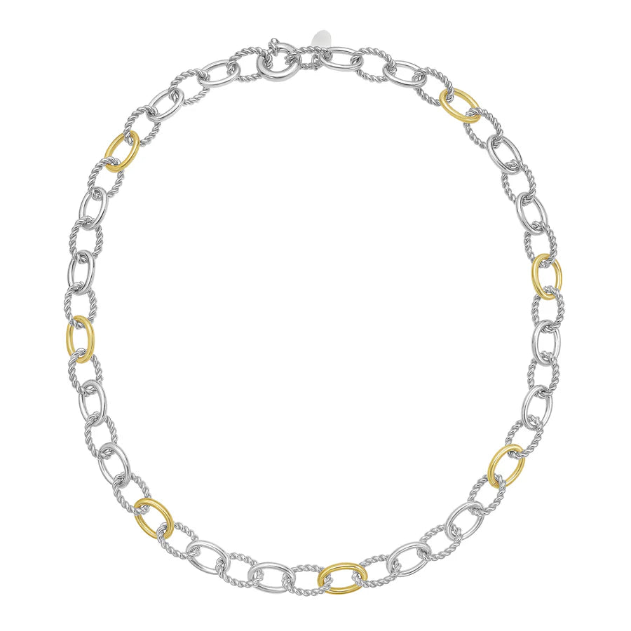 Phillip Gavriel Silver & 18kt Gold Milano Link Necklace