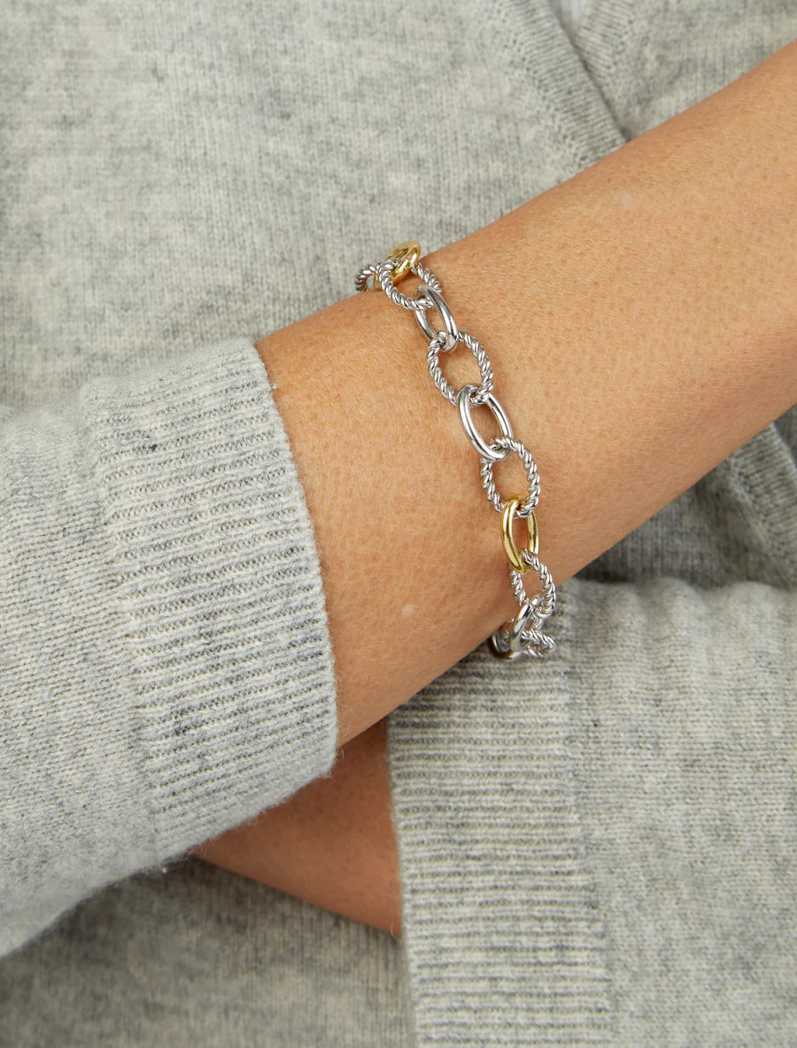 Phillip Gavriel Silver & 18kt Gold Milano Link Bracelet