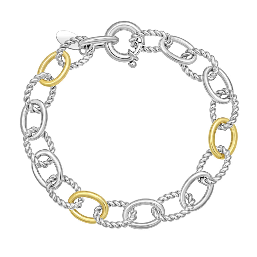 Phillip Gavriel Silver & 18kt Gold Milano Link Bracelet