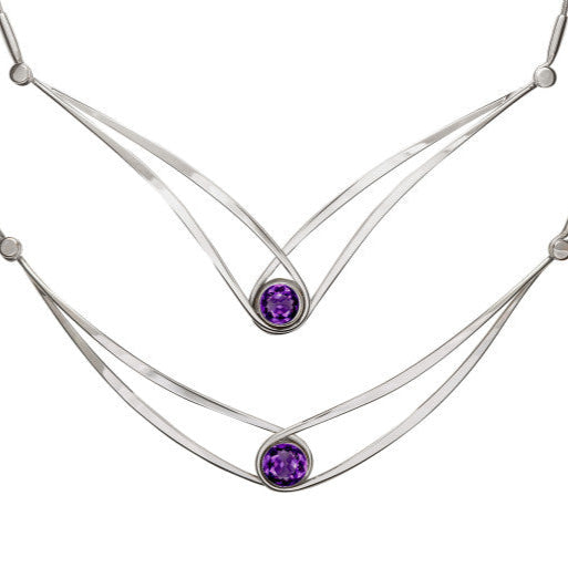 E.L. Designs Amethyst Swing Necklace