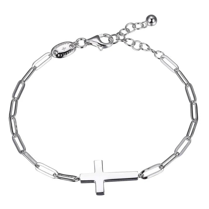 Charles Garnier Silver Cross Bracelet