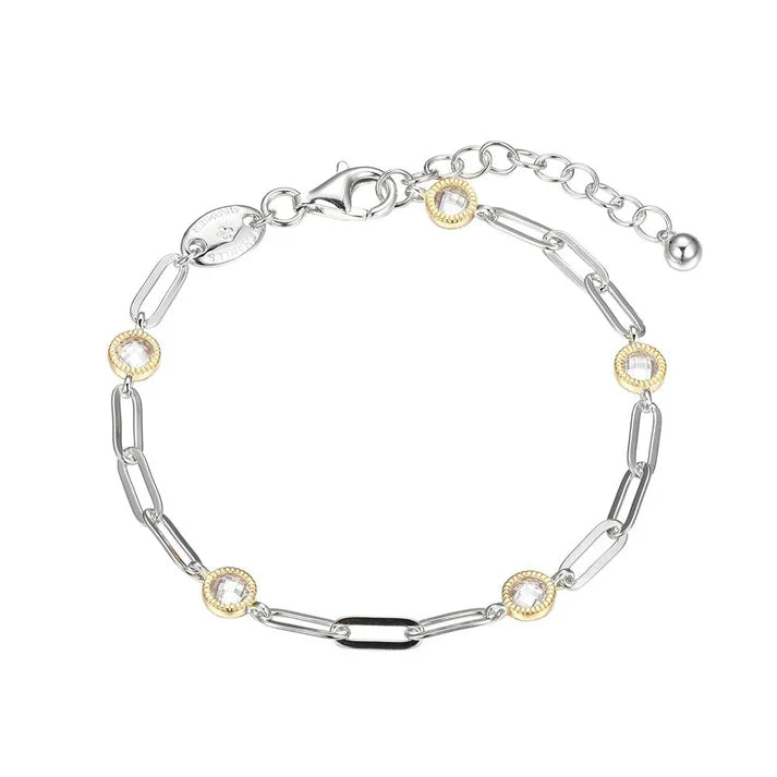 Charles Garnier Two Tone CZ Station Bracelet