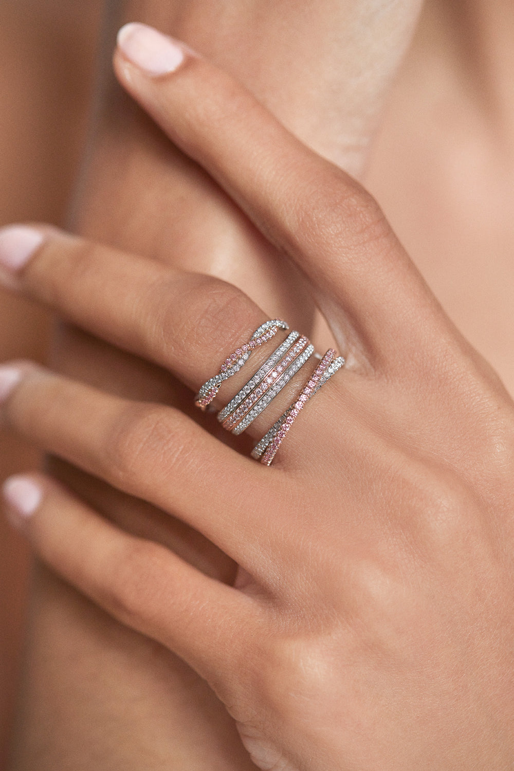 Argyle Pink Diamond Braided Band