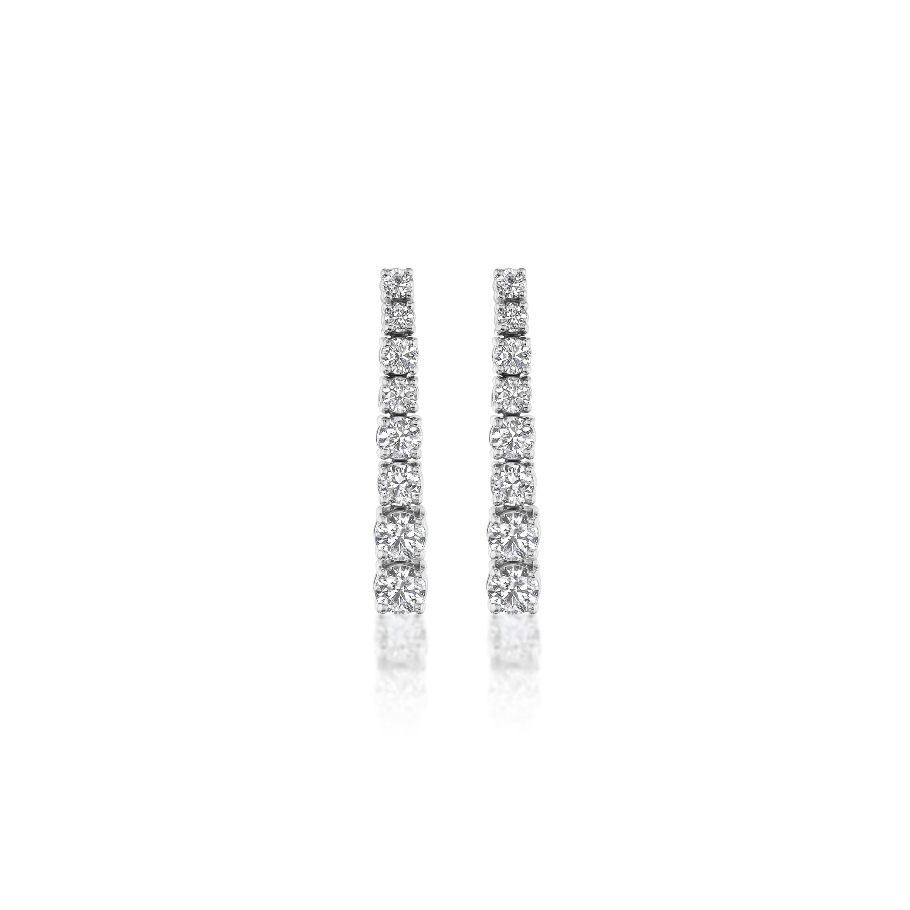 Graduated Diamond Drop Earrings