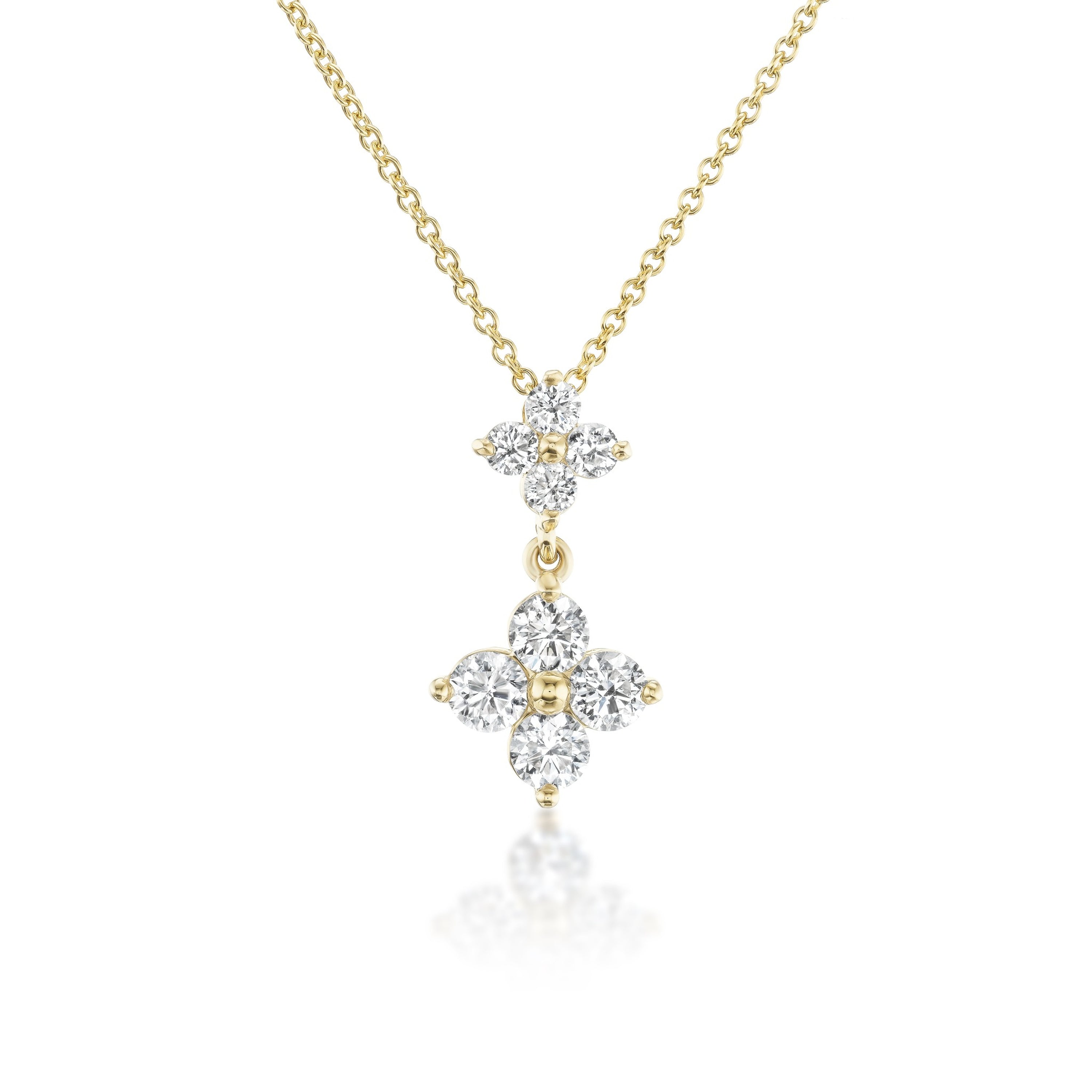 Diamond Cluster Drop Pendant