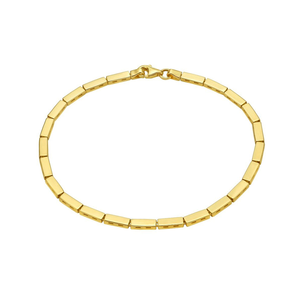 Yellow Gold Brick Chain Bracelet
