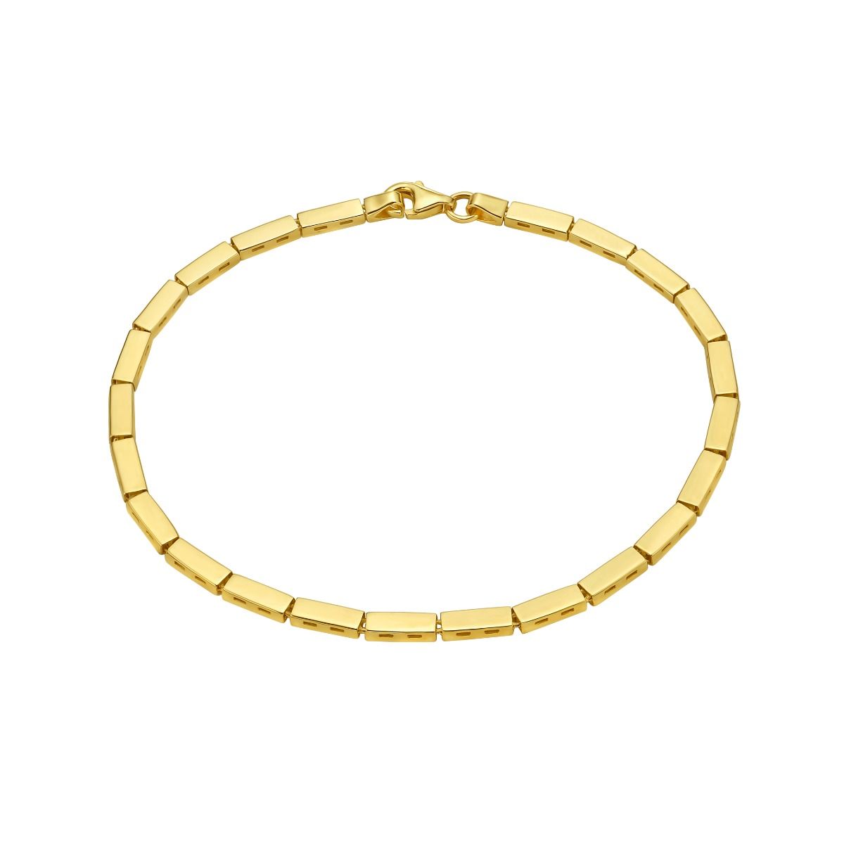 Yellow Gold Brick Chain Bracelet