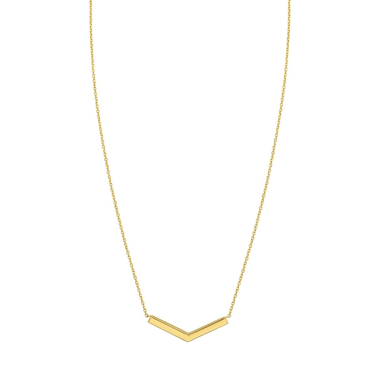 Yellow Gold Chevron Necklace