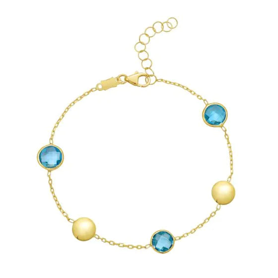 Blue Topaz Pebble Bracelet
