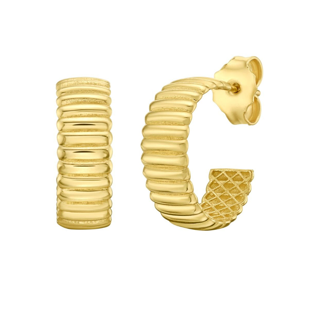 Yellow Gold Tubogas C-Hoop Earrings