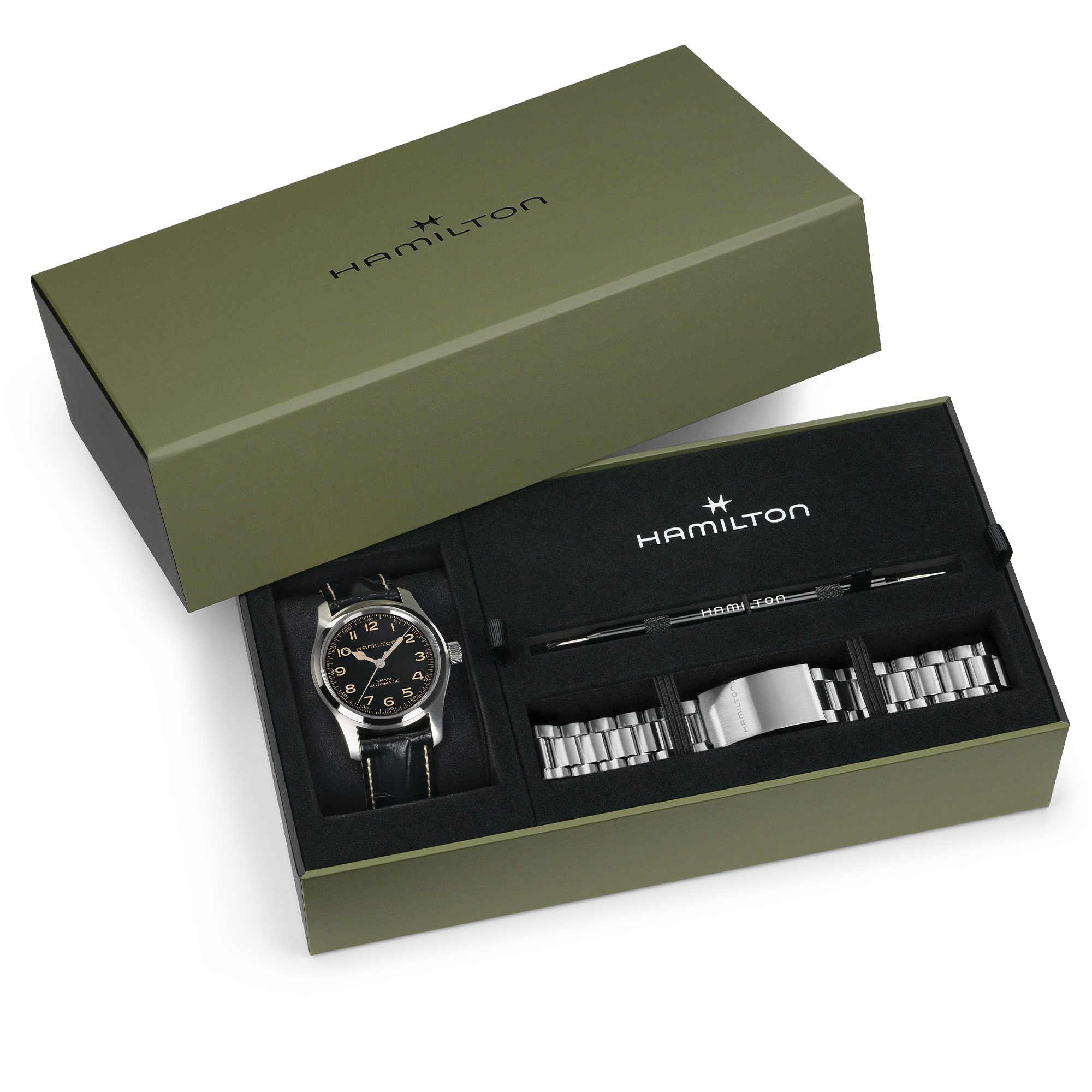 Khaki Field Murph Auto 42mm Bracelet Bundle