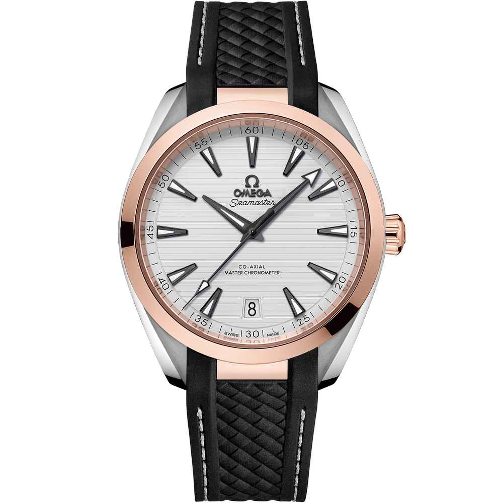 Omega Seamaster Aqua Terra 150M 41 mm steel - Sedna™ gold on rubber strap