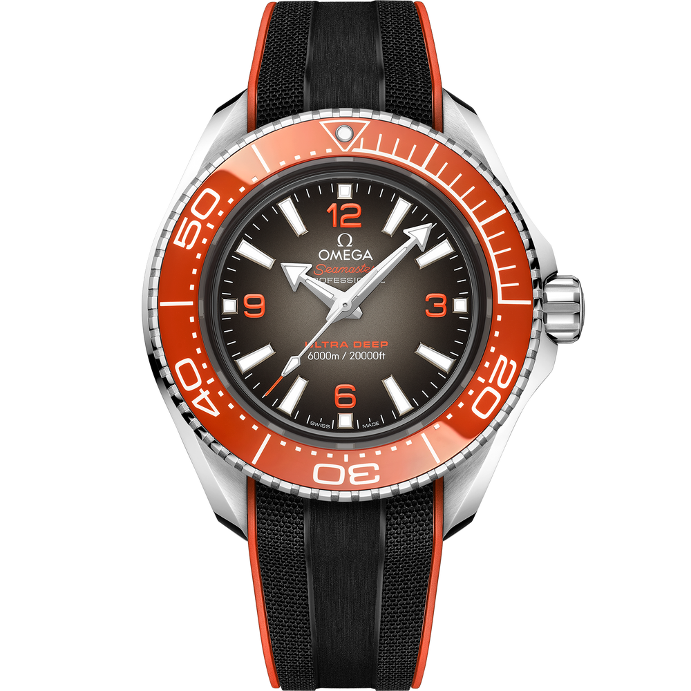Barmakian Omega Seamaster Planet Ocean 6000M 45.5mm O MEGASTEEL on rubber strap